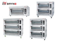220V Gas Type  Stainless Steel Commercial Microcomputer Three Deck Nine Trays Bakery Oven